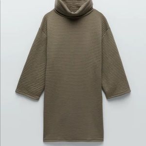 Zara Taupe Ribbed Dress